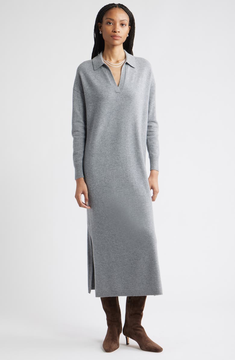 Long Sleeve Polo Maxi Sweater Dress