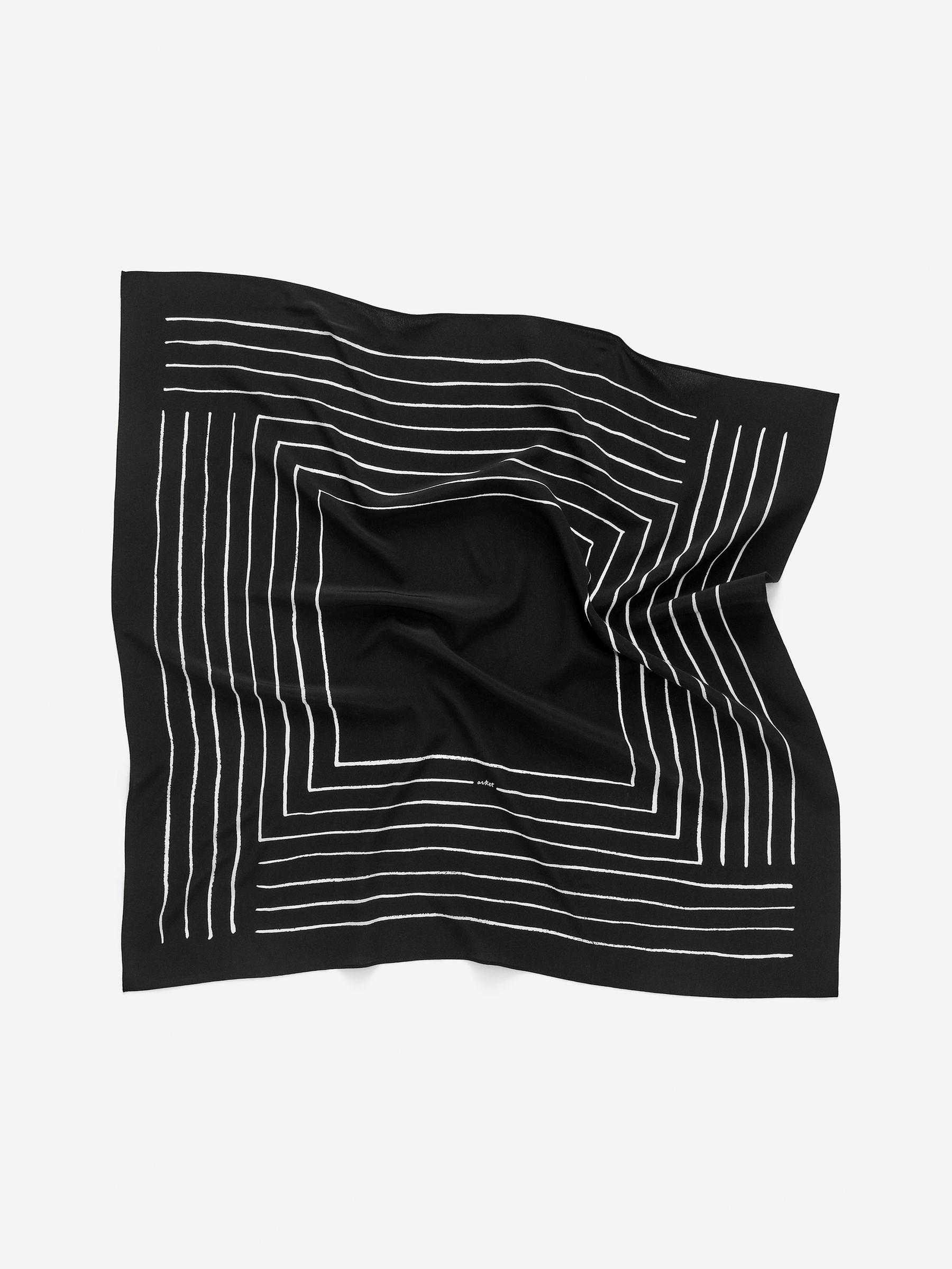 Printed Silk Scarf &amp;ndash; Black/white &amp;ndash; Women &amp;ndash; Arket Gb