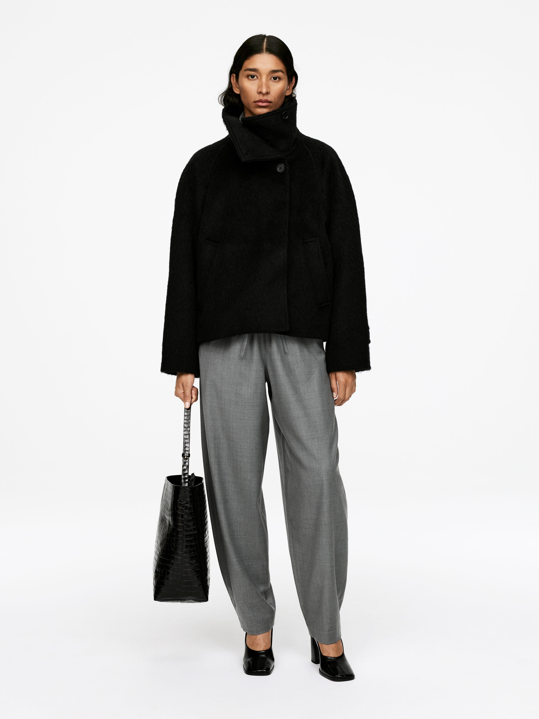 Wool-Alpaca Blend Jacket &amp;ndash; Black &amp;ndash; Women &amp;ndash; Arket Gb