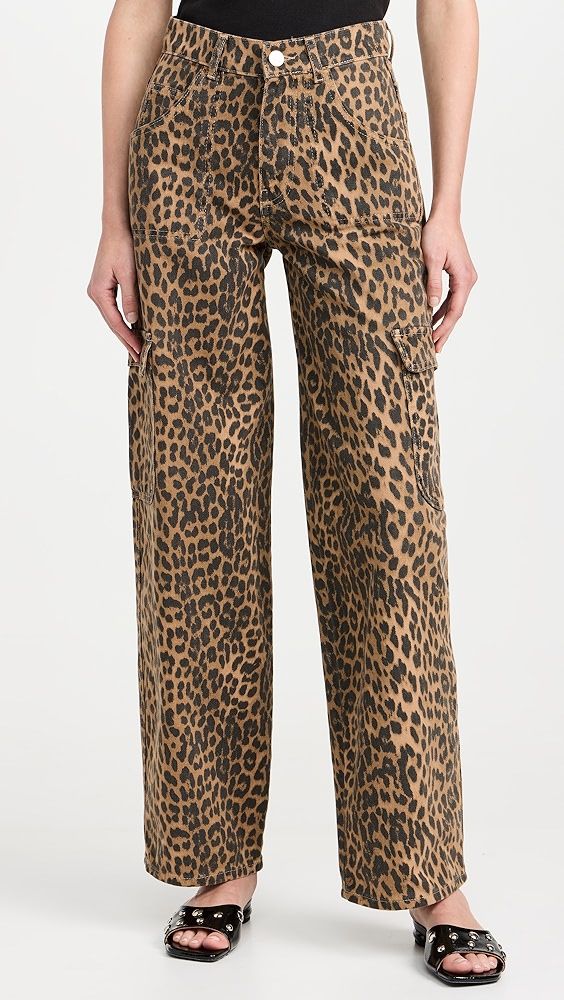 Damson Madder Leopard Cargo Trousers