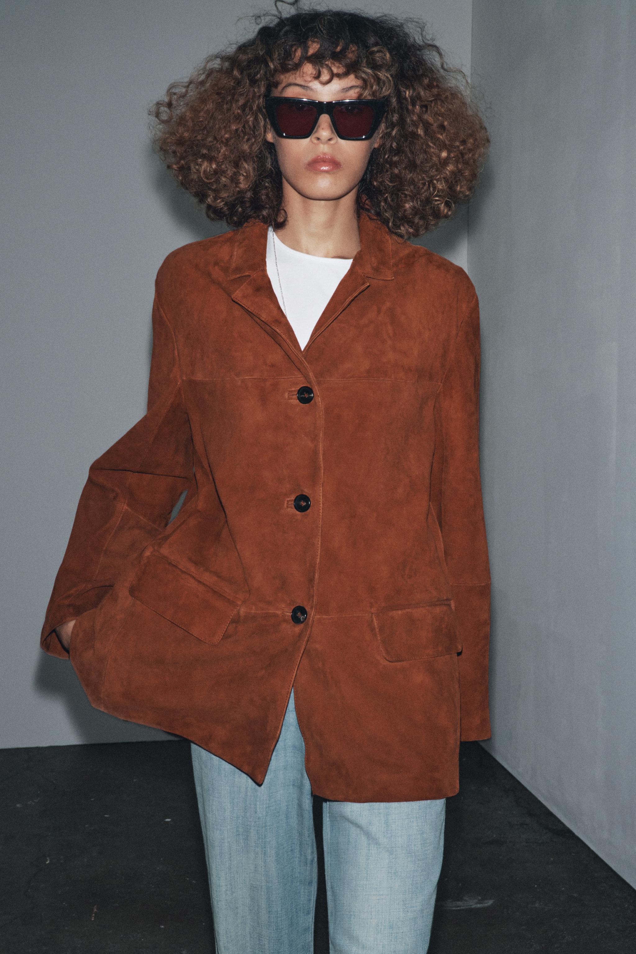 Zw Collection Limited Edition Oversized Suede Leather Blazer