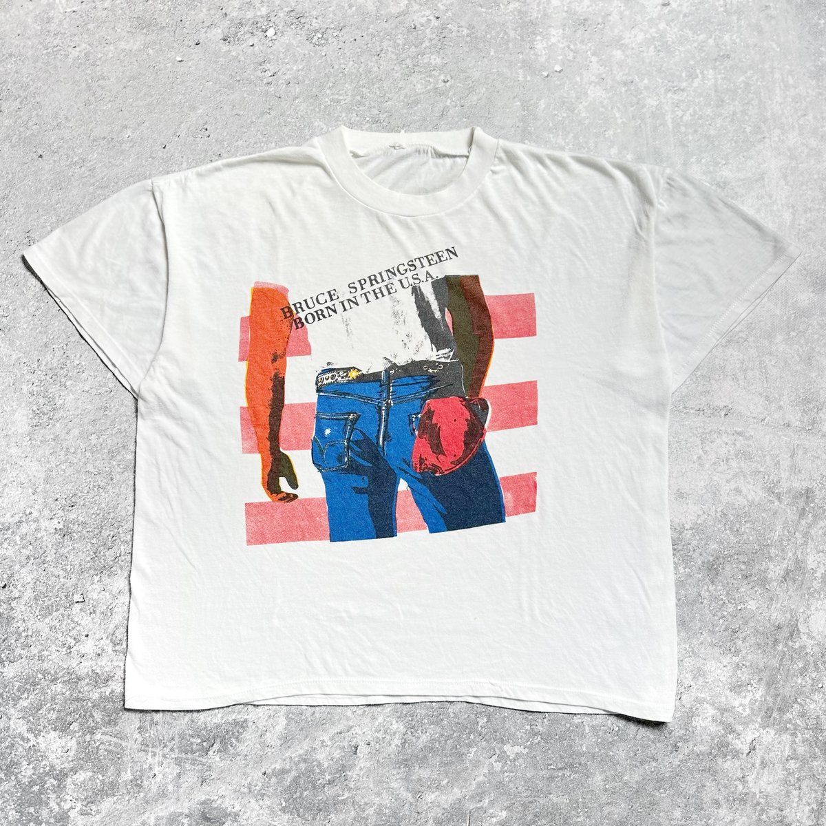 Bruce Springsteen 1980&amp;rsquo;s &amp;lsquo;born in the U.s.a.&amp;rsquo; White T-Shirt
