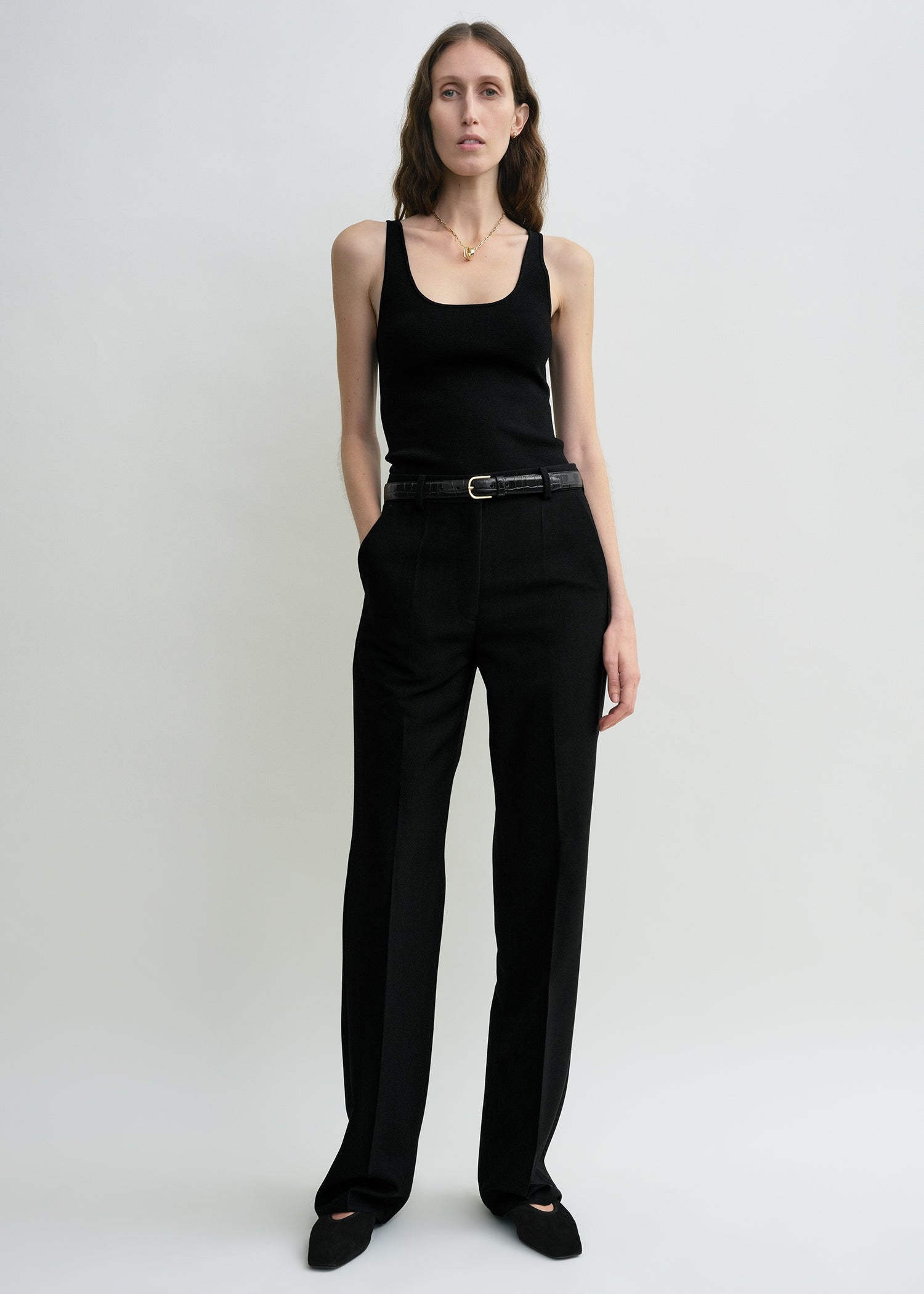 Straight Suit Trousers Black