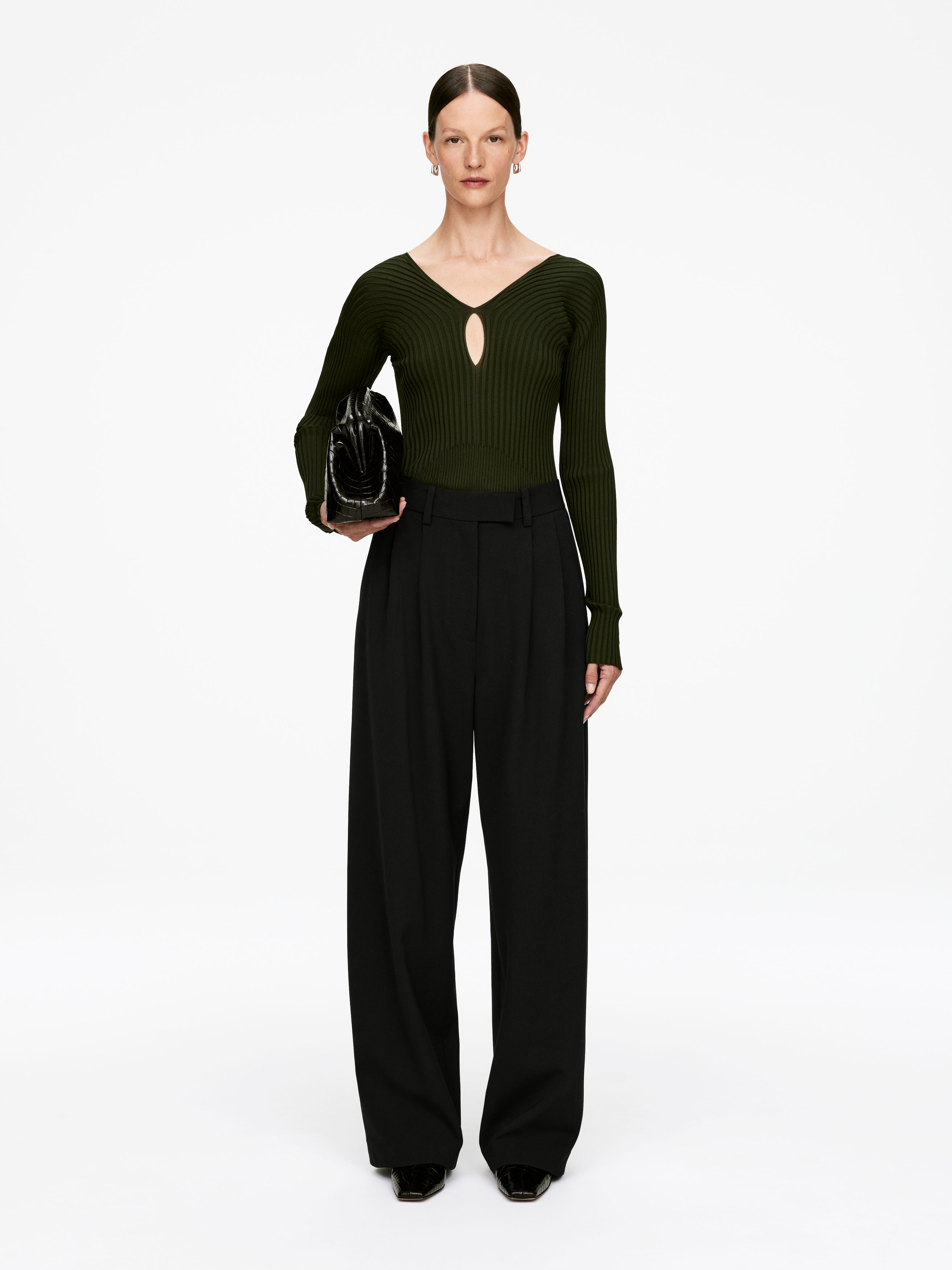 Wide-Leg Tailored Trousers &amp;ndash; Black &amp;ndash; Women &amp;ndash; Arket Gb