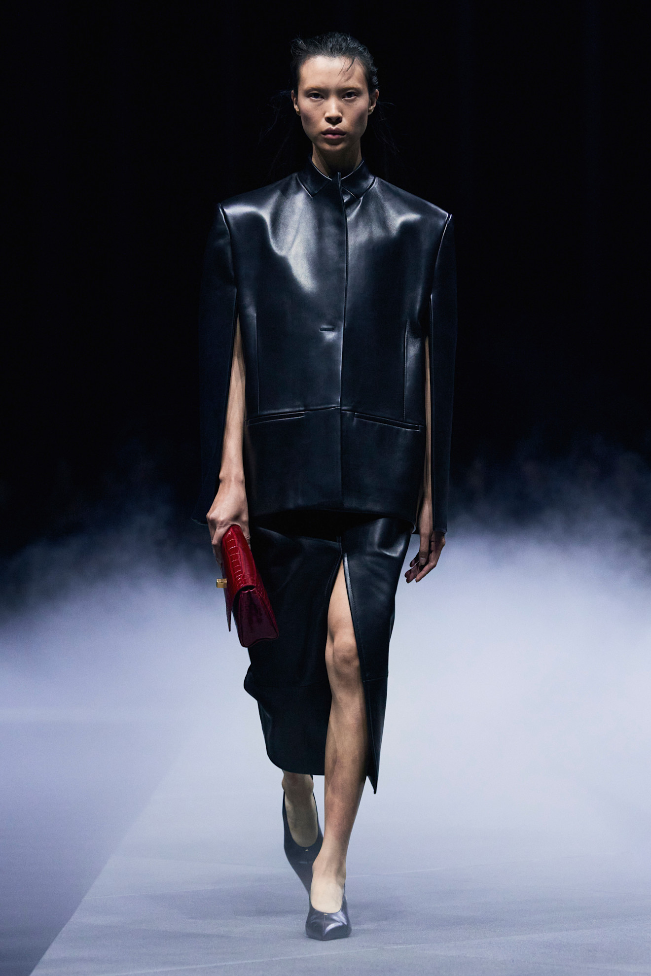 khaite spring/summer 2026 runway leather looks.