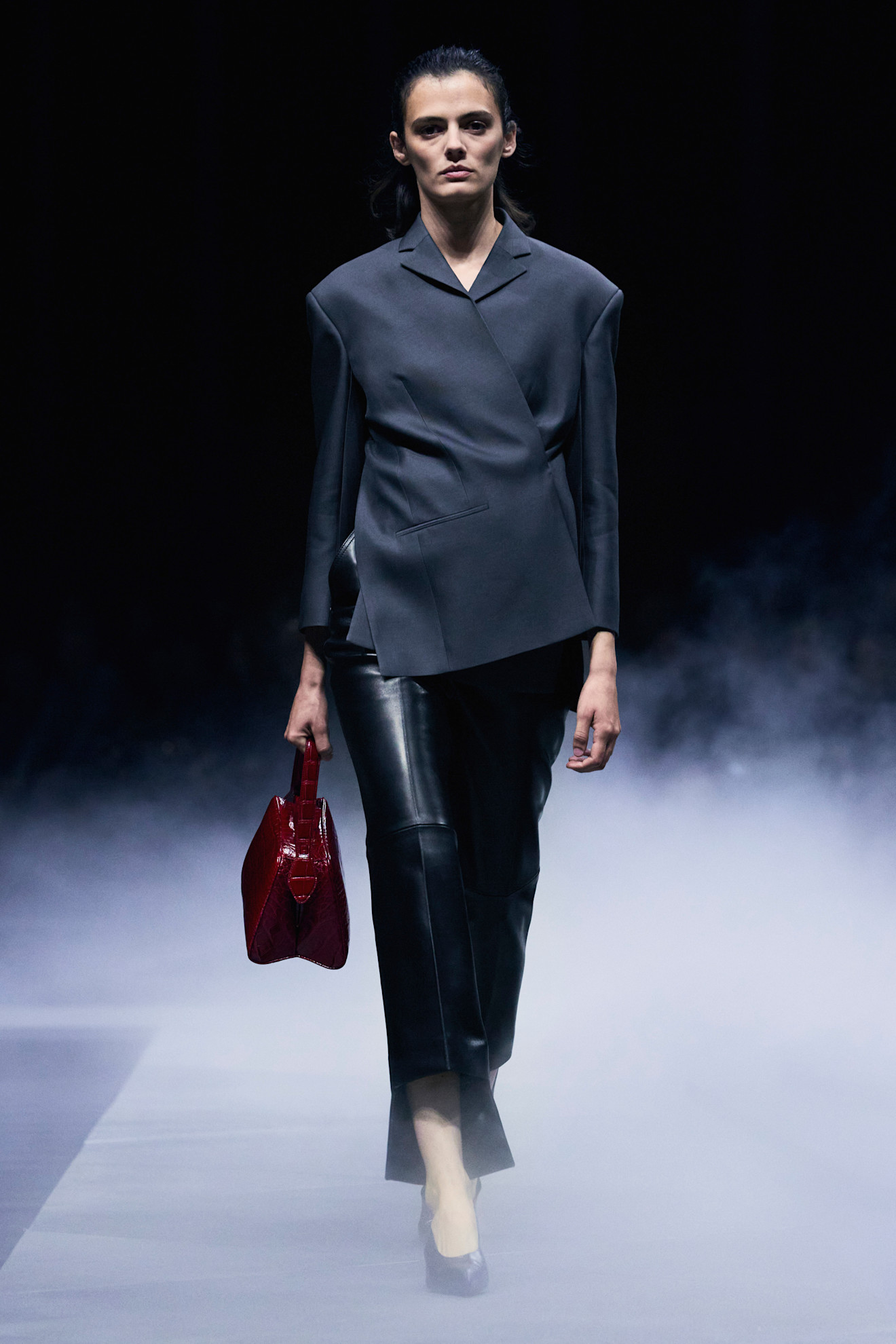 khaite spring/summer 2026 runway leather looks.