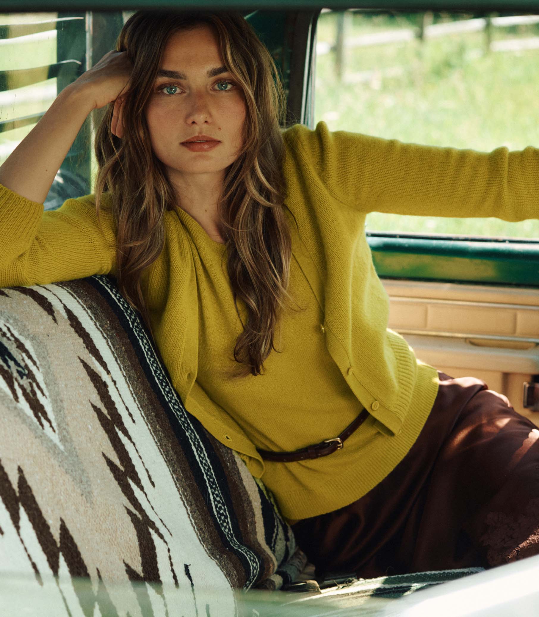 Cameron Cashmere Cardigan -- Antique Moss