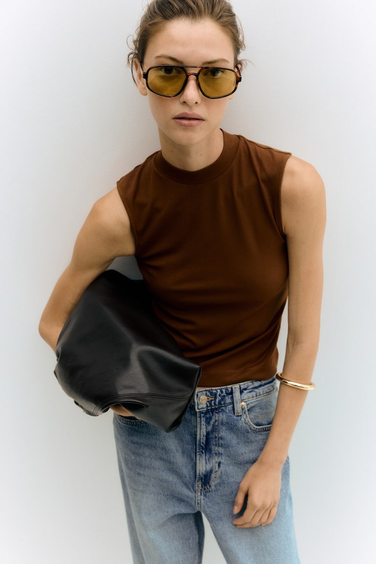 Tank Top With Stand-Up Collar
