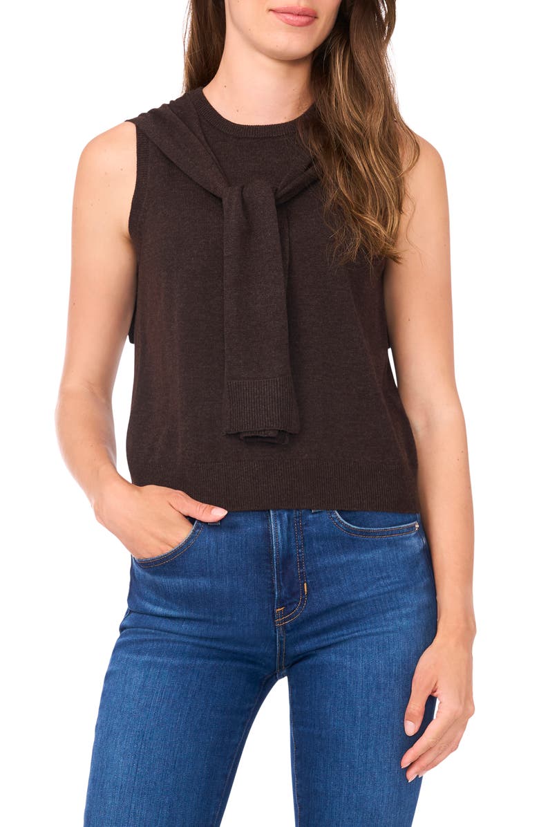 Shoulder Wrap Detail Sleeveless Sweater