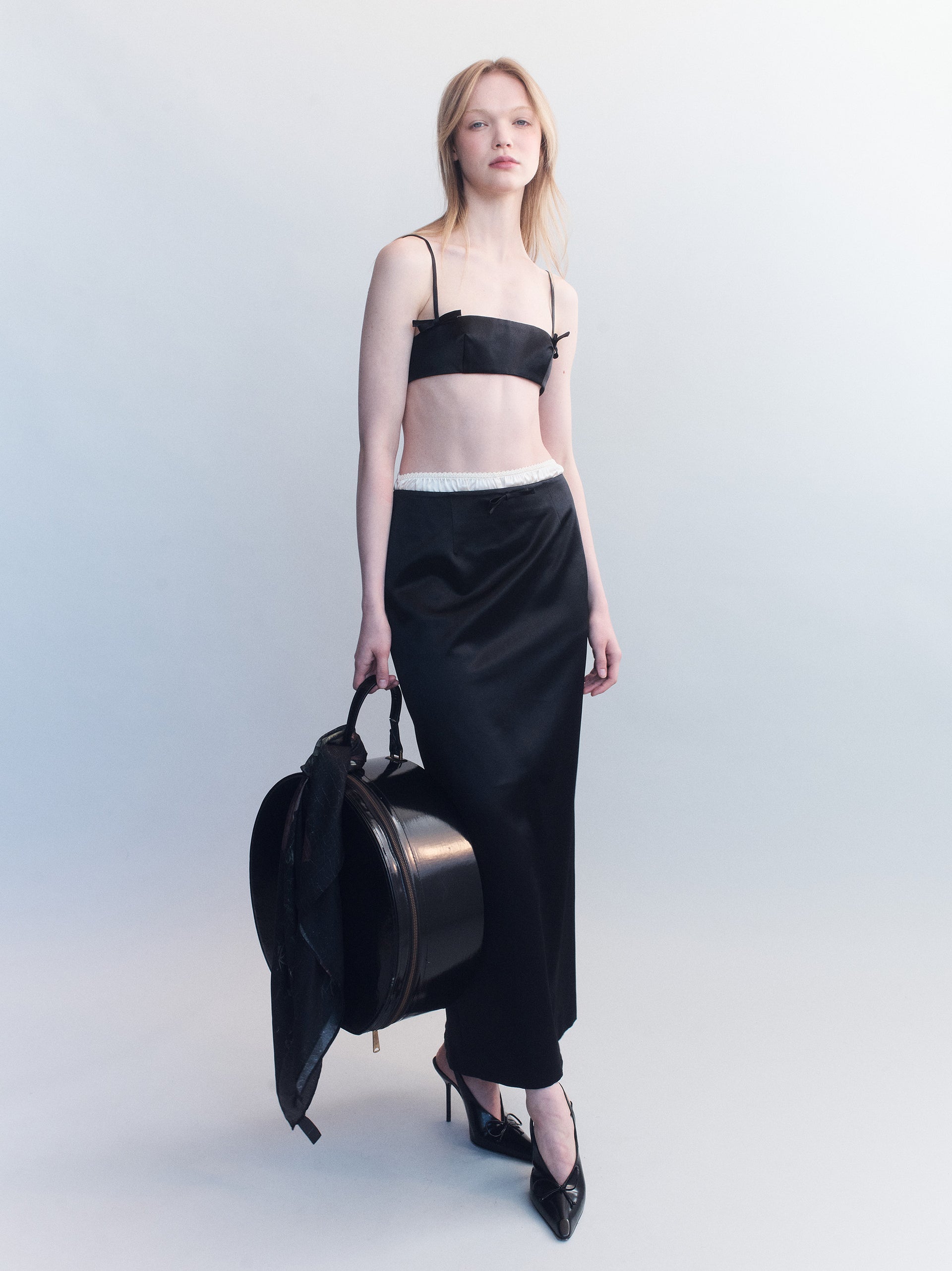 Irene Wool Silk Duchesse Midi Skirt