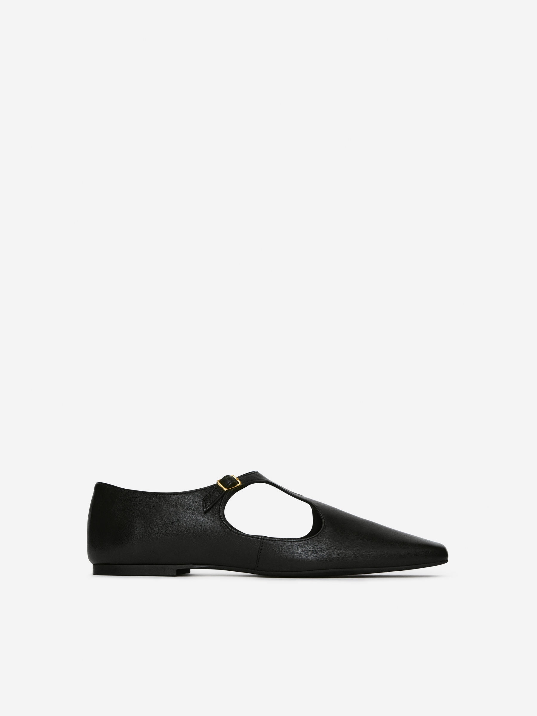 Buckled Leather Flats &amp;ndash; Black &amp;ndash; Women &amp;ndash; Arket Gb