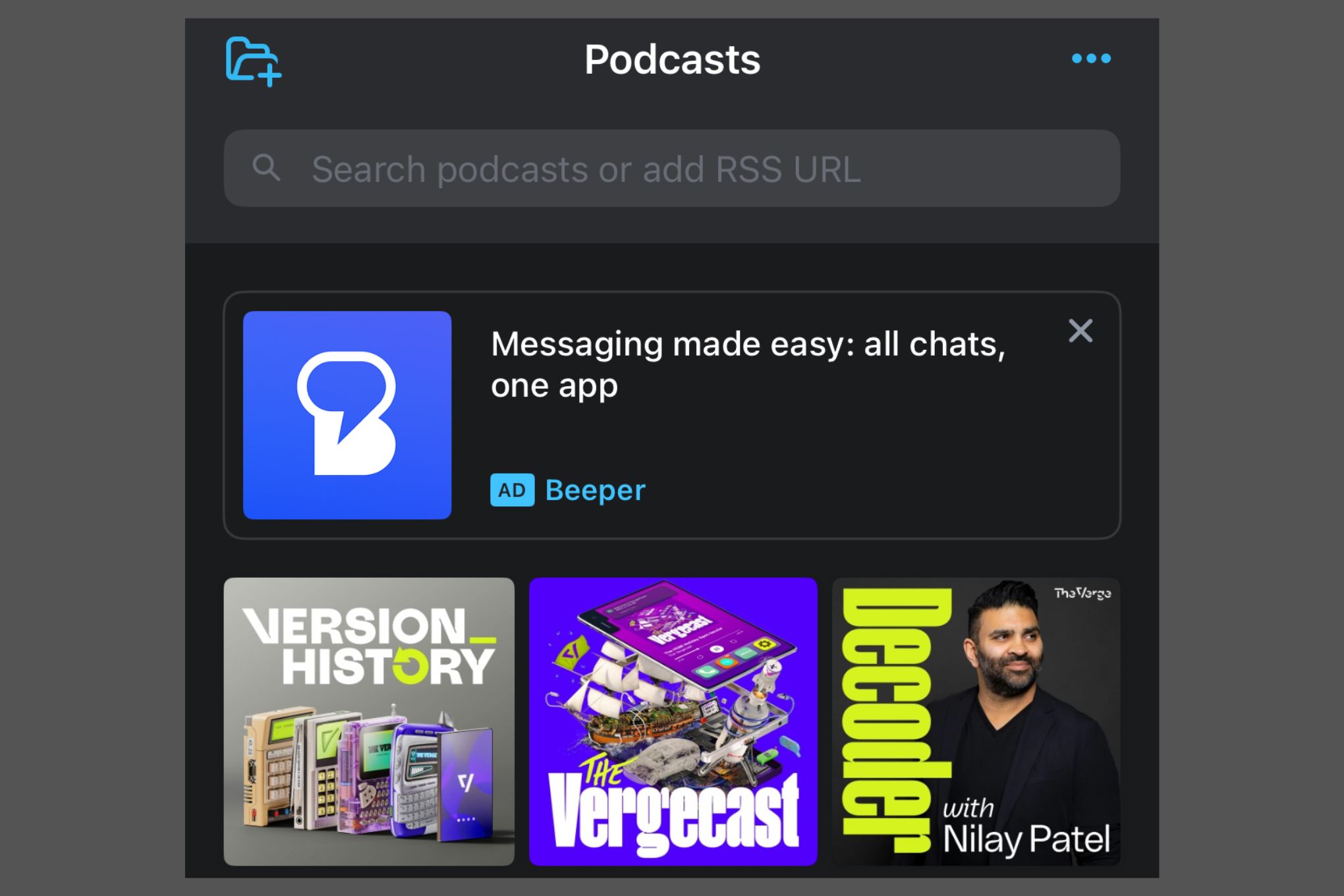 Pocket Casts banner ad