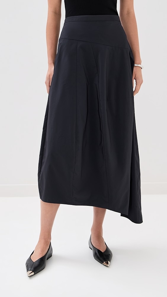 Tibi Nylon Asymmetrical Balloon Skirt