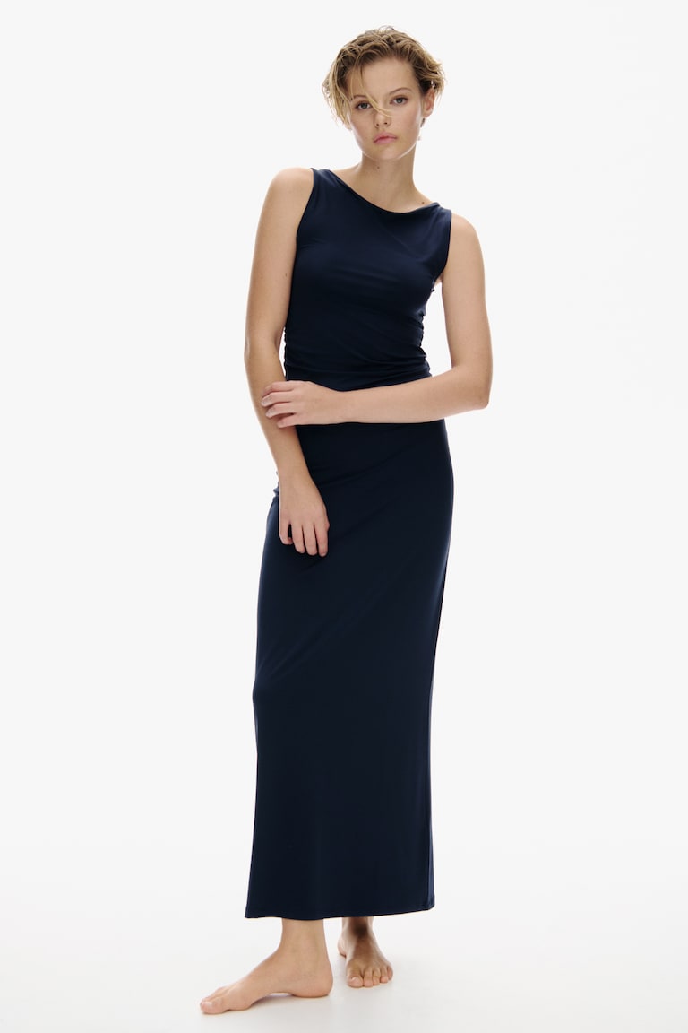 Draped Bodycon Maxi Dress