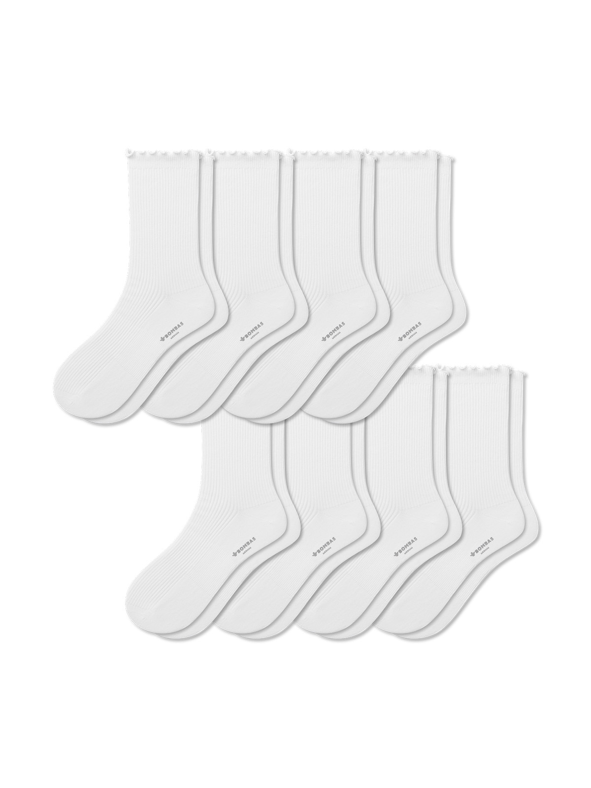 Women&#039;s Ruffle Rib Half Calf Sock 8-Pack