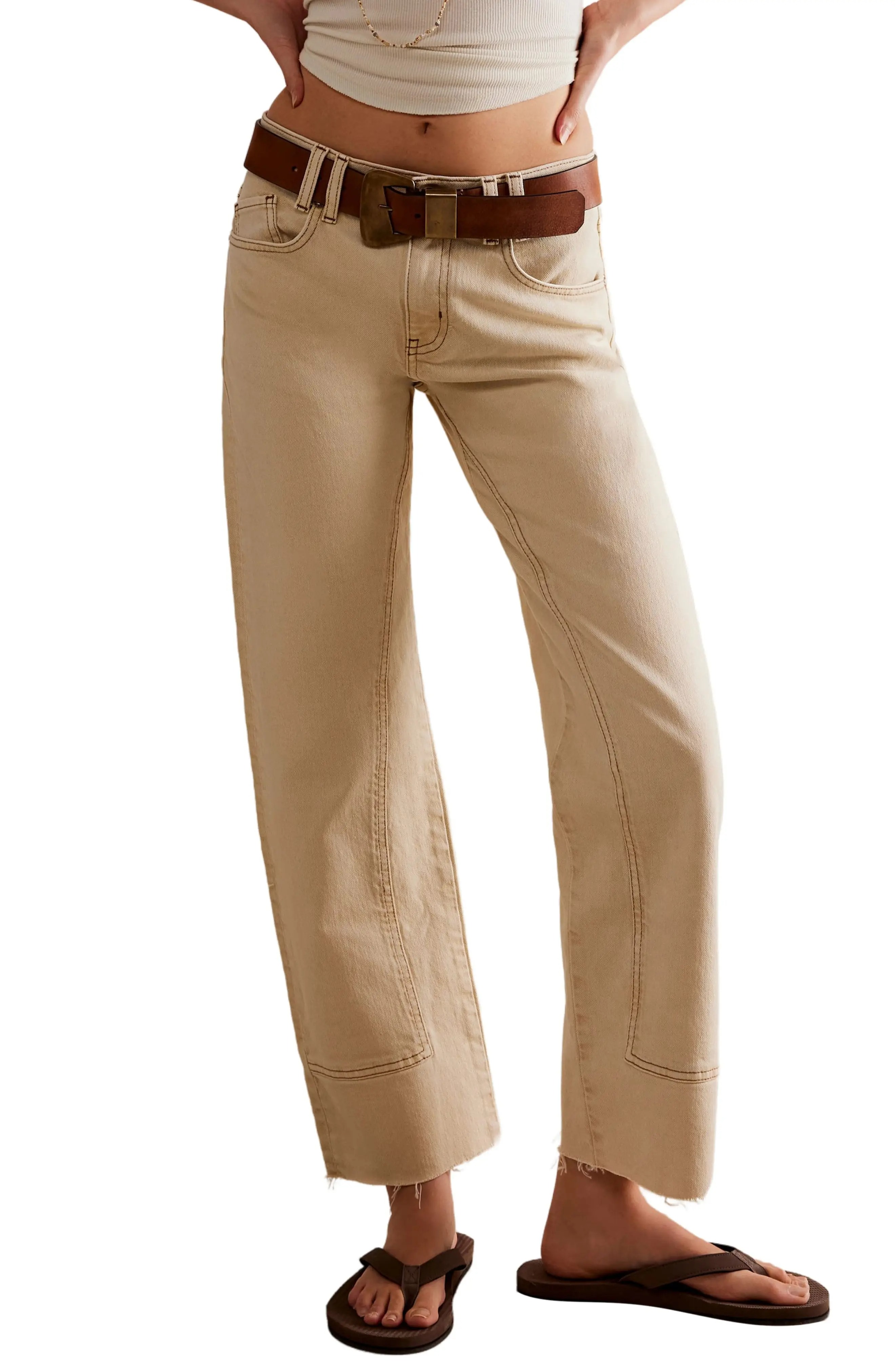 Free People, Risk Taker Raw Hem Straight Leg Jeans