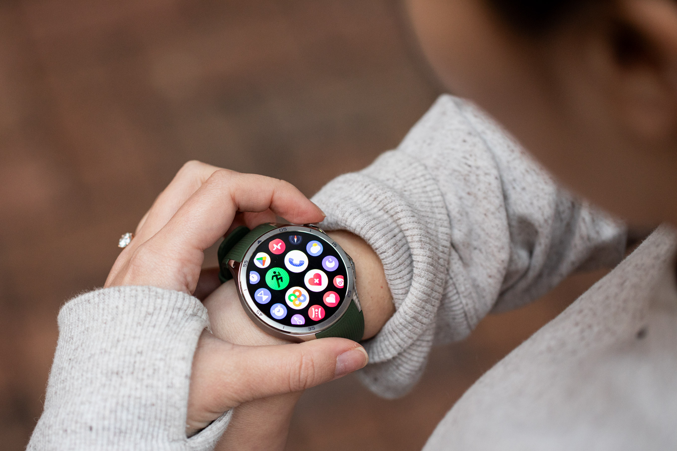 Photo of the OnePlus Watch 3 on a wrist.