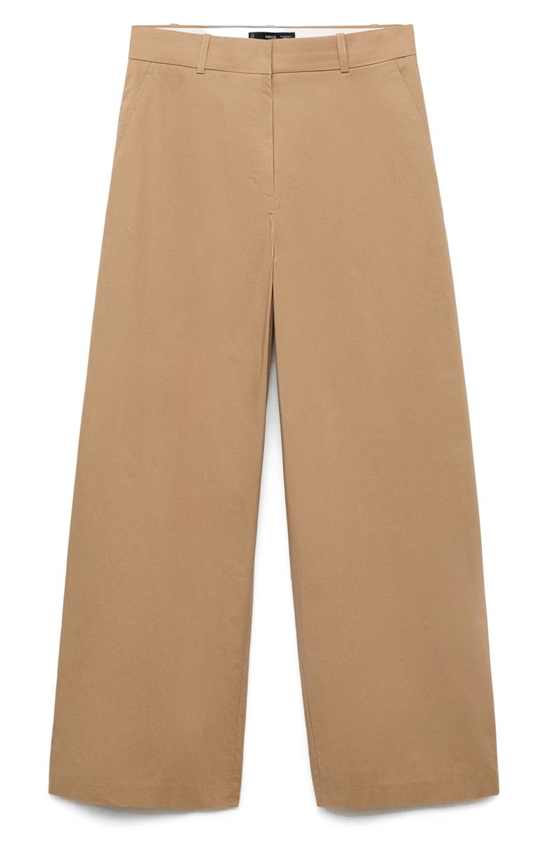 Stretch Cotton Wide Leg Pants