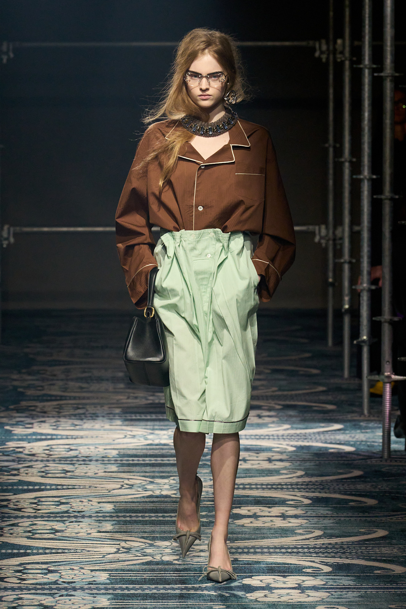 Prada F/W 25 runway, Antiqued Leather Pumps