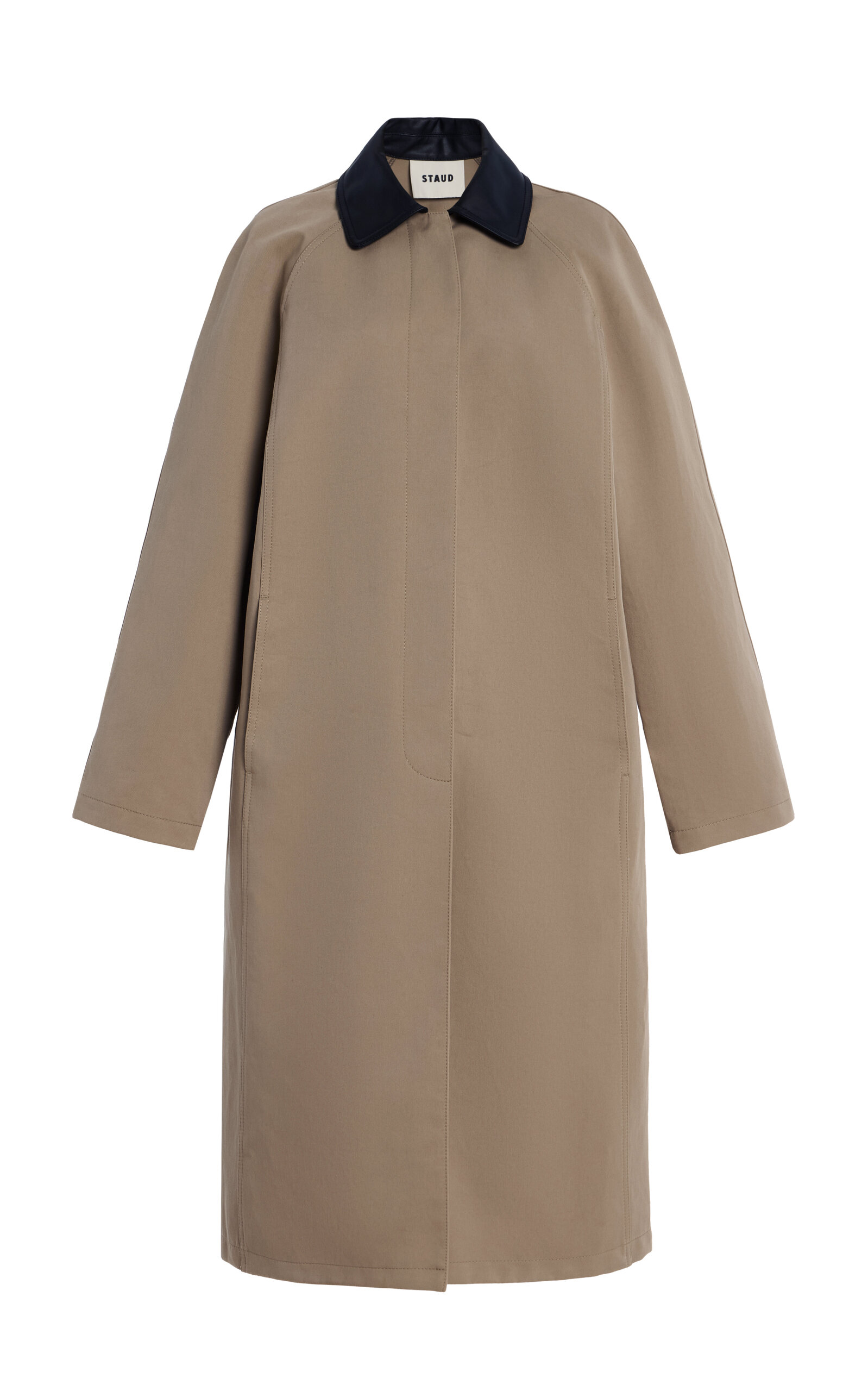 Jonah Leather-Trimmed Twill Long Jacket