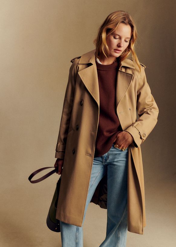 Scott Trench Coat - Camel - Organic Cotton - S&amp;eacute;zane