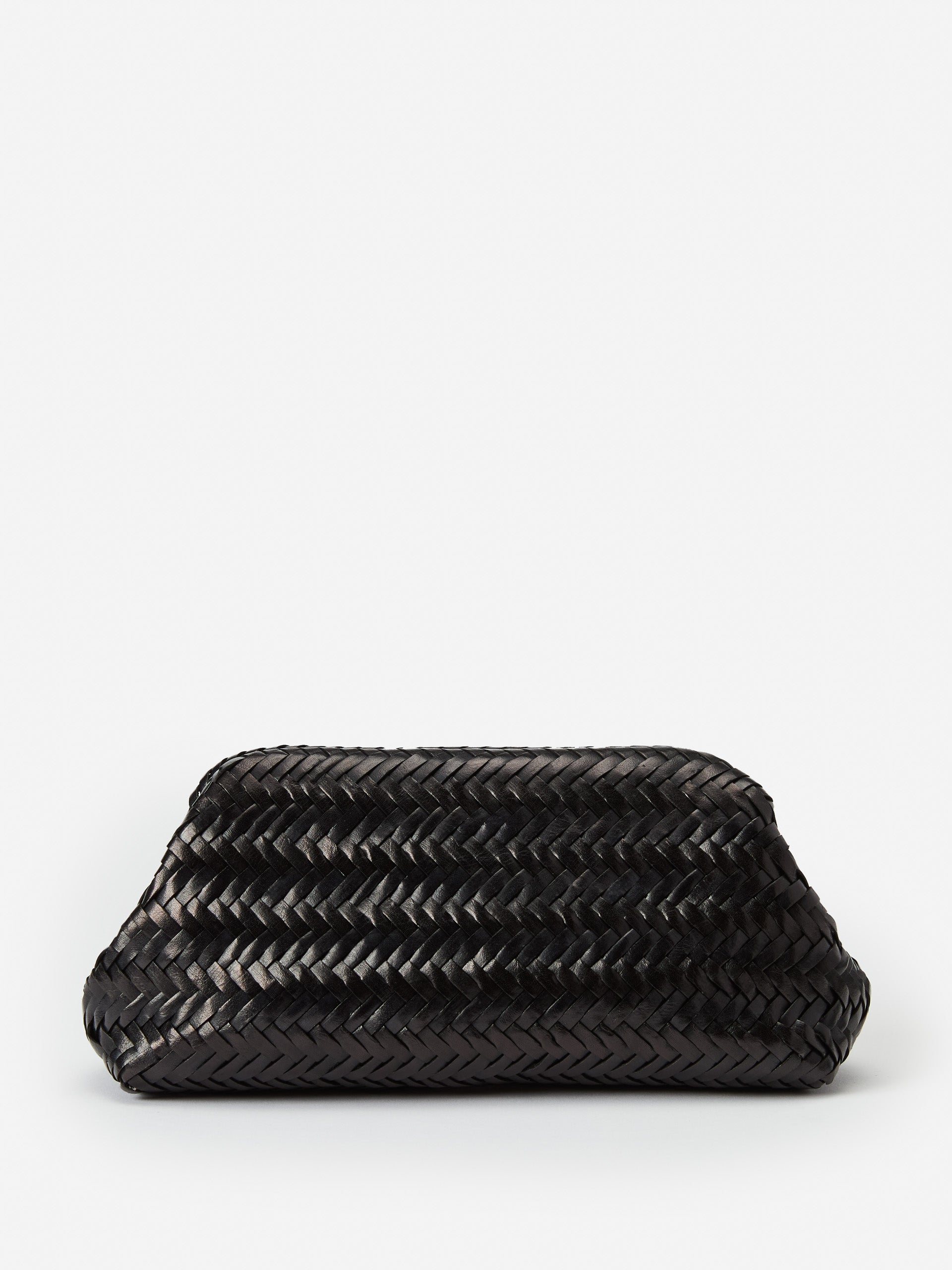 Black Solid Palmer Woven Leather Clutch | Women&#039;s Handbags | J.mclaughlin