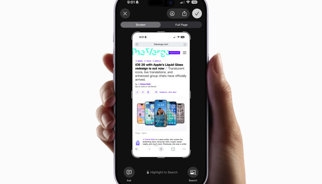 You can turn off iOS 26’s obtrusive new screenshot previews