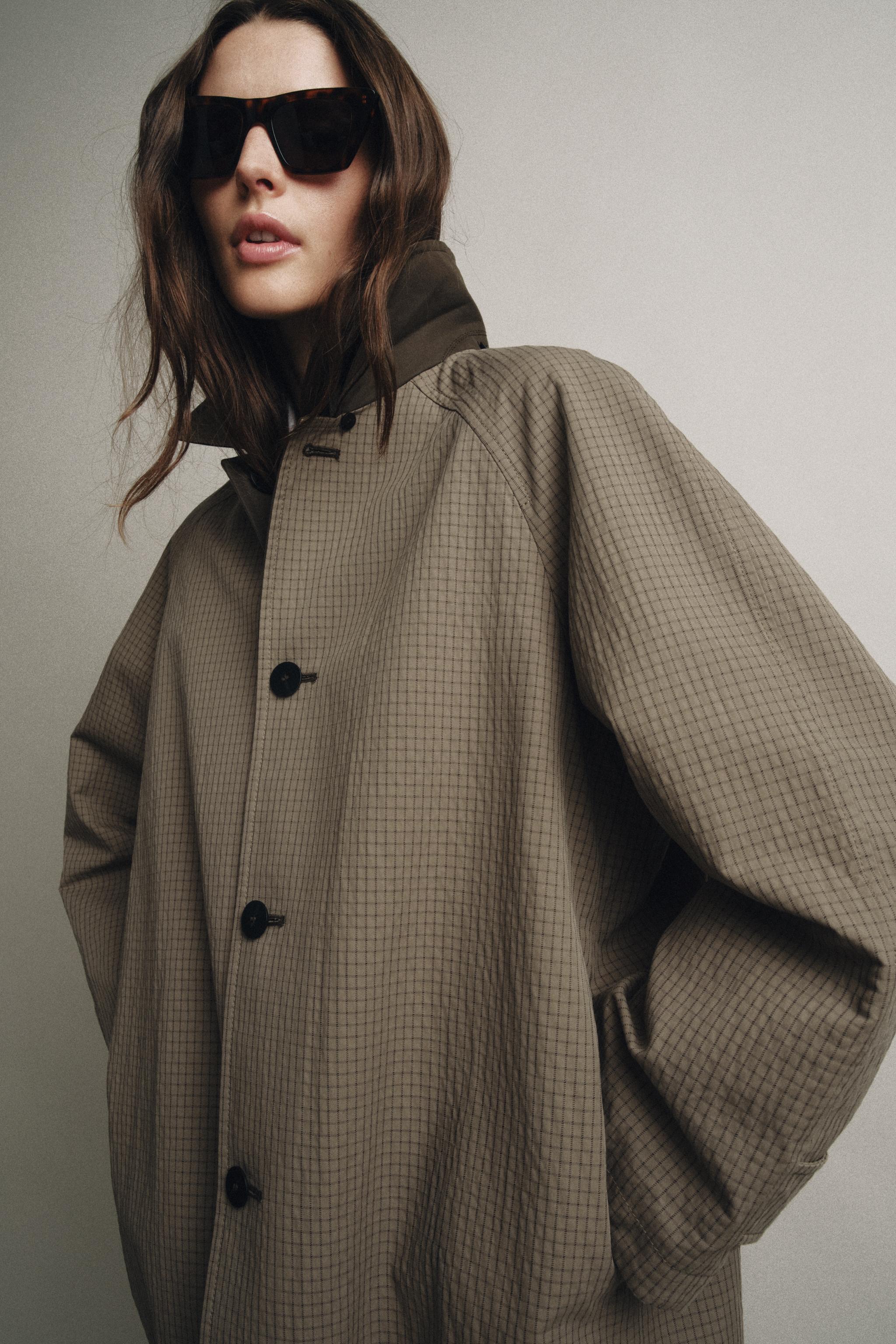 Zw Collection Reversible Trench Coat With Faux Fur Collar