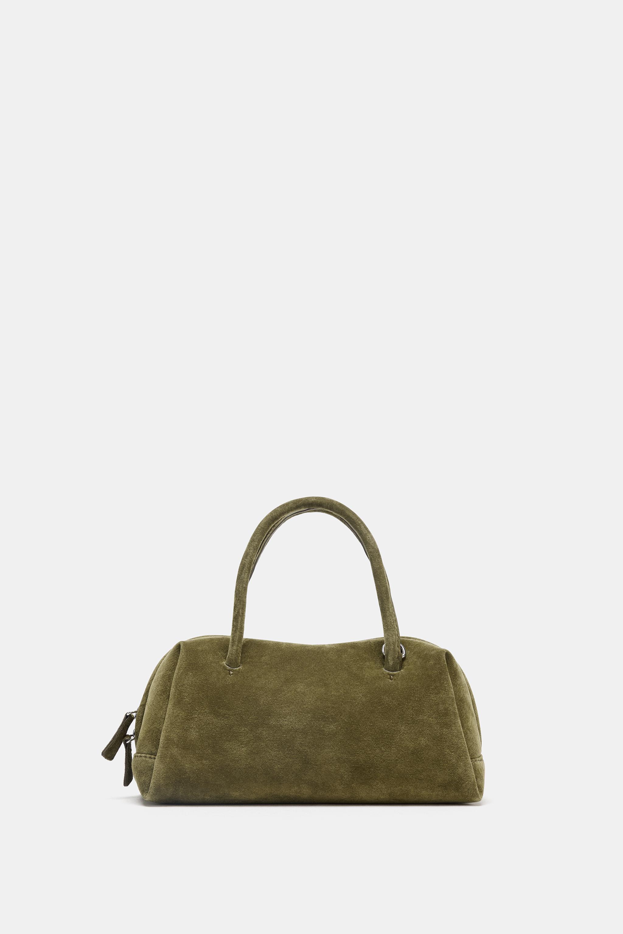 Split Suede Bowling Bag