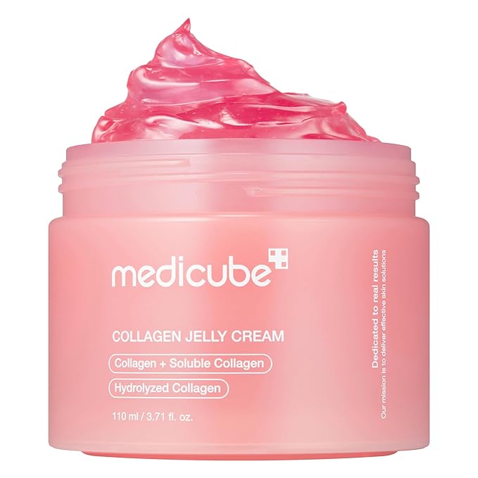 medicube, Medicube Collagen Jelly Cream- Niacinamide &amp;amp; Freeze-Dried Hydrolyzed Collagen-Boosts Skin Barrier Hydration &amp;amp; Gives 24h Glow &amp;amp; Firmer Looking Skin | No Artificial Color, Korean Skincare (3.71 Fl.oz.)