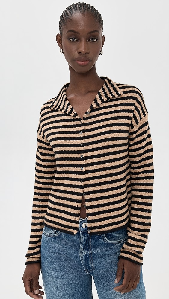 Alex Mill Taylor Stripe Cotton Cashmere Blend Cardigan