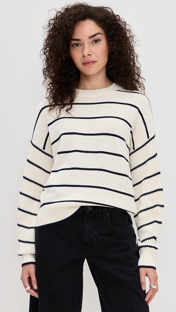 Madewell Striped Ribbed-Sleeve Sweater