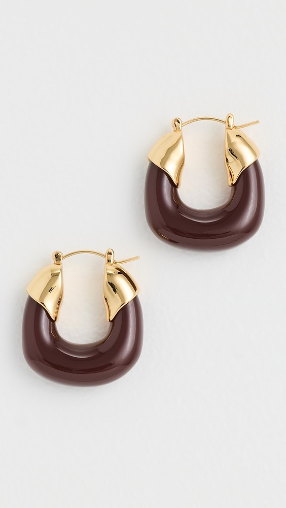Lizzie Fortunato Mini Hoops in Espresso