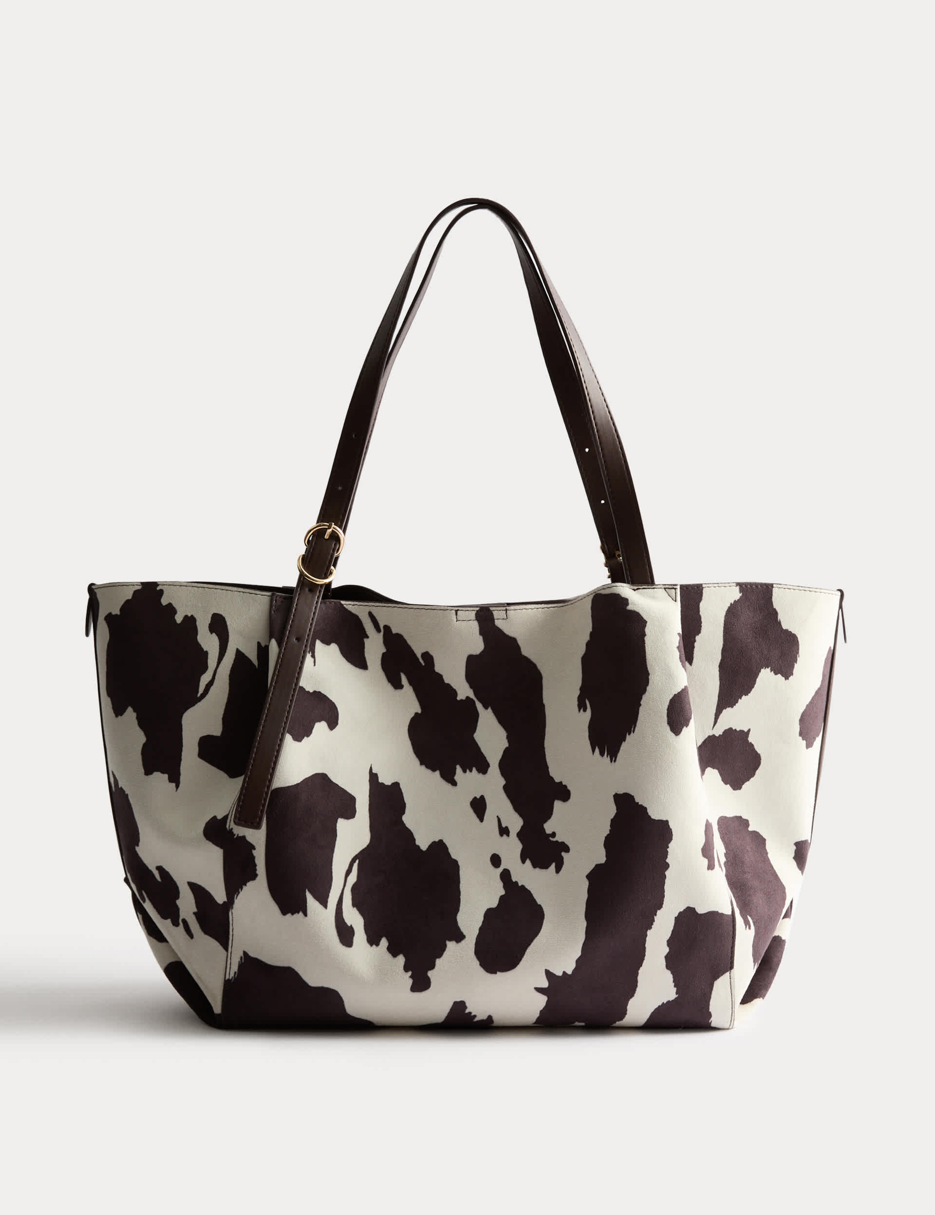 Suedette Animal Print Slouchy Tote Bag