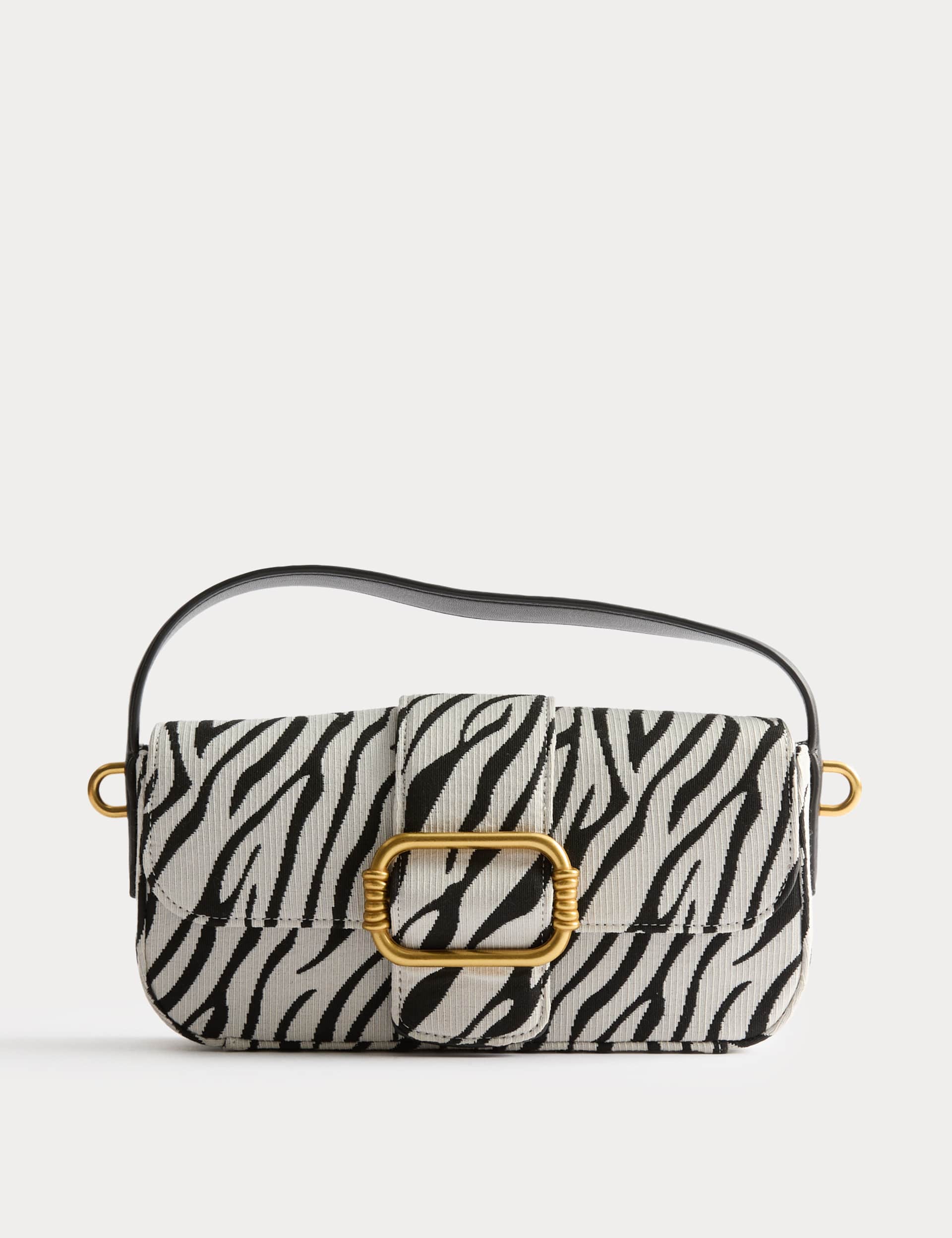 Faux Leather Croc Effect Baguette Bag