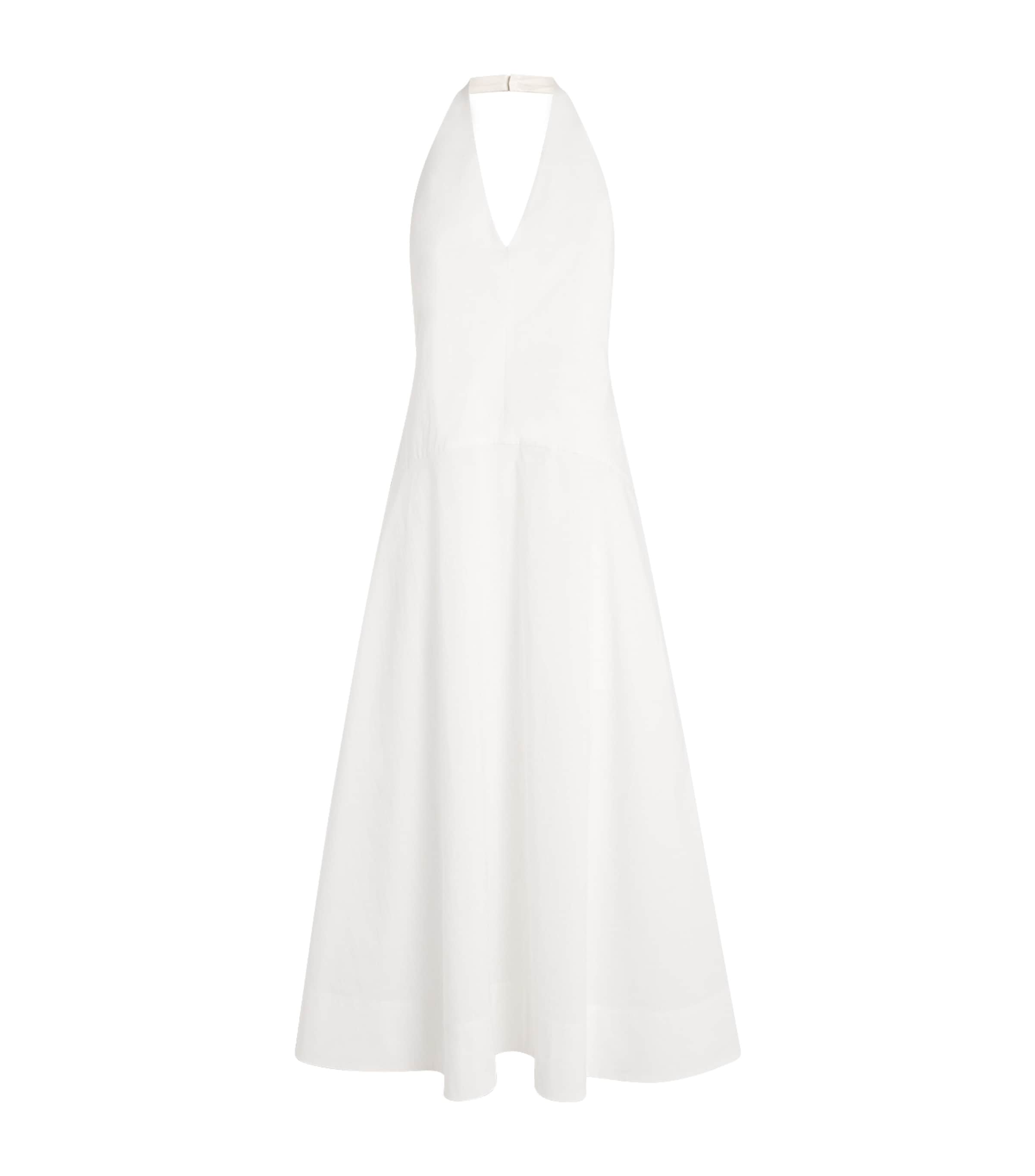 St. Agni Cotton-Blend Halterneck Midi Dress