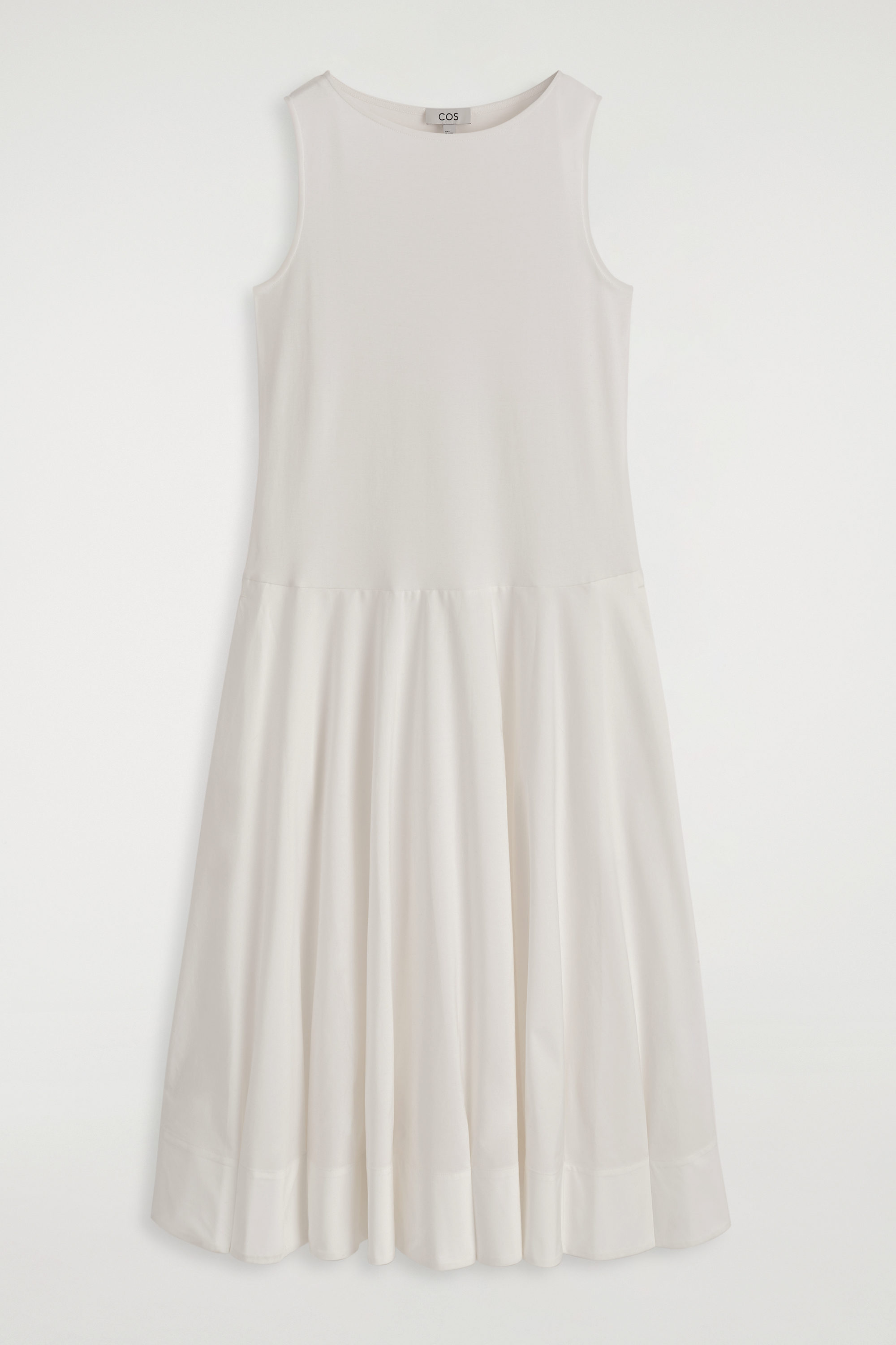 Boat-Neck Cotton A-Line Midi Dress