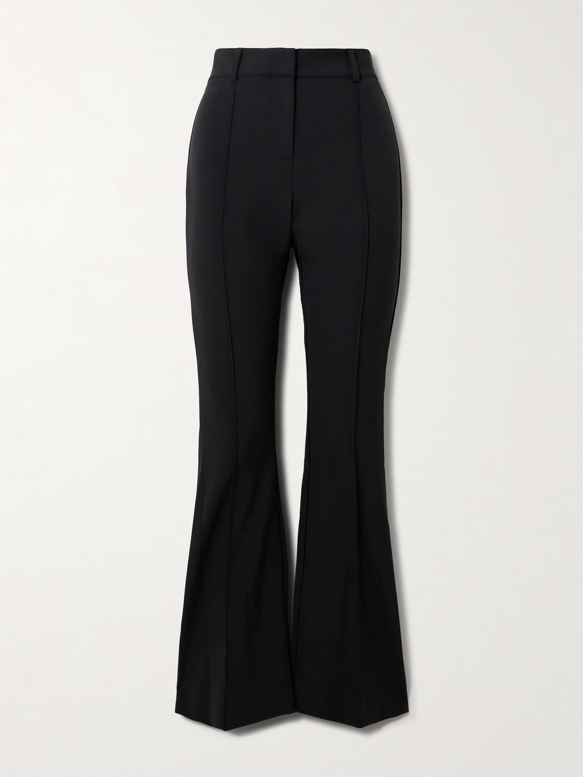 Hibiscus Pleated Stretch-Crepe Flared Pants