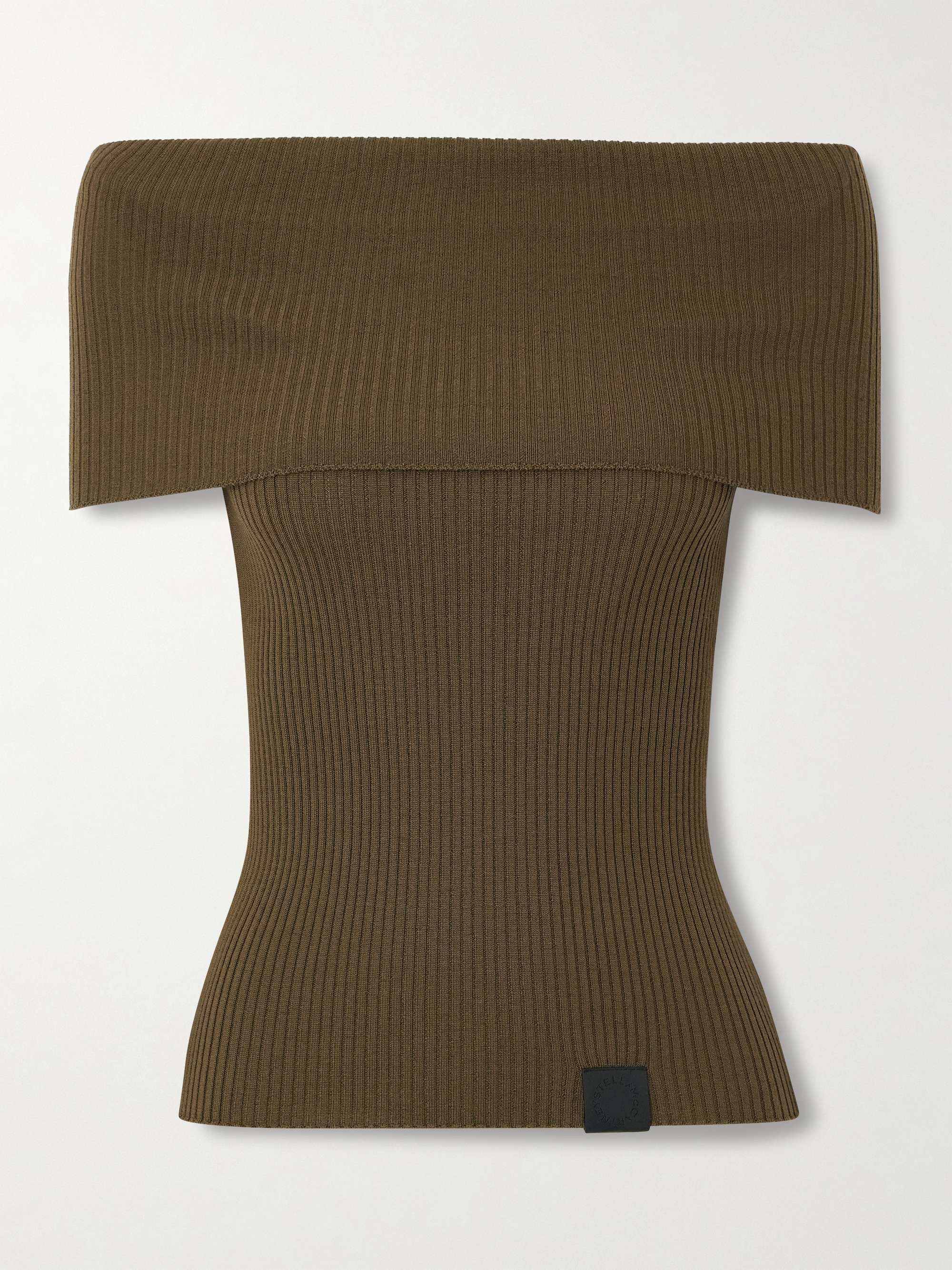 Strapless Ribbed Wool Top