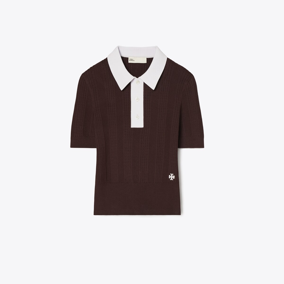 Cotton Pointelle Polo in Misc, Size L