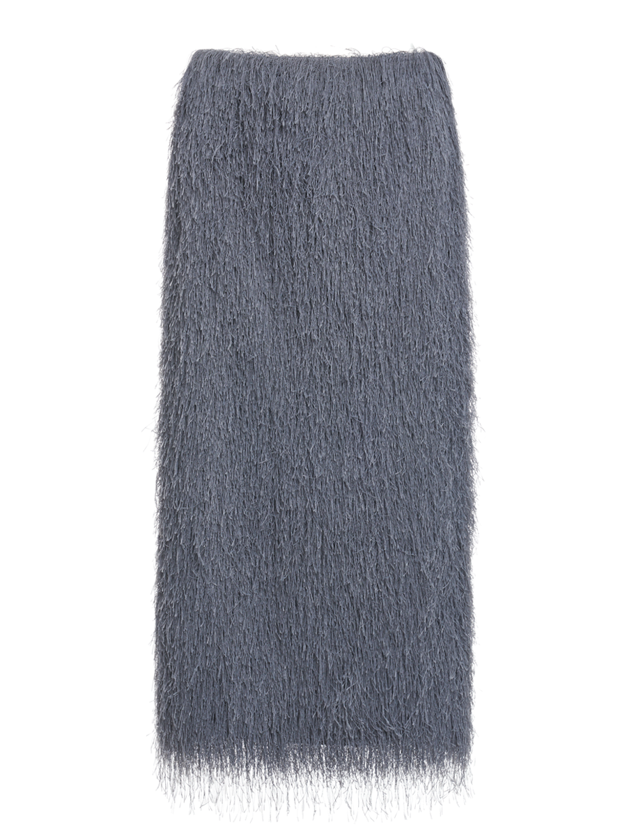 Sokna Fringed Midi Skirt