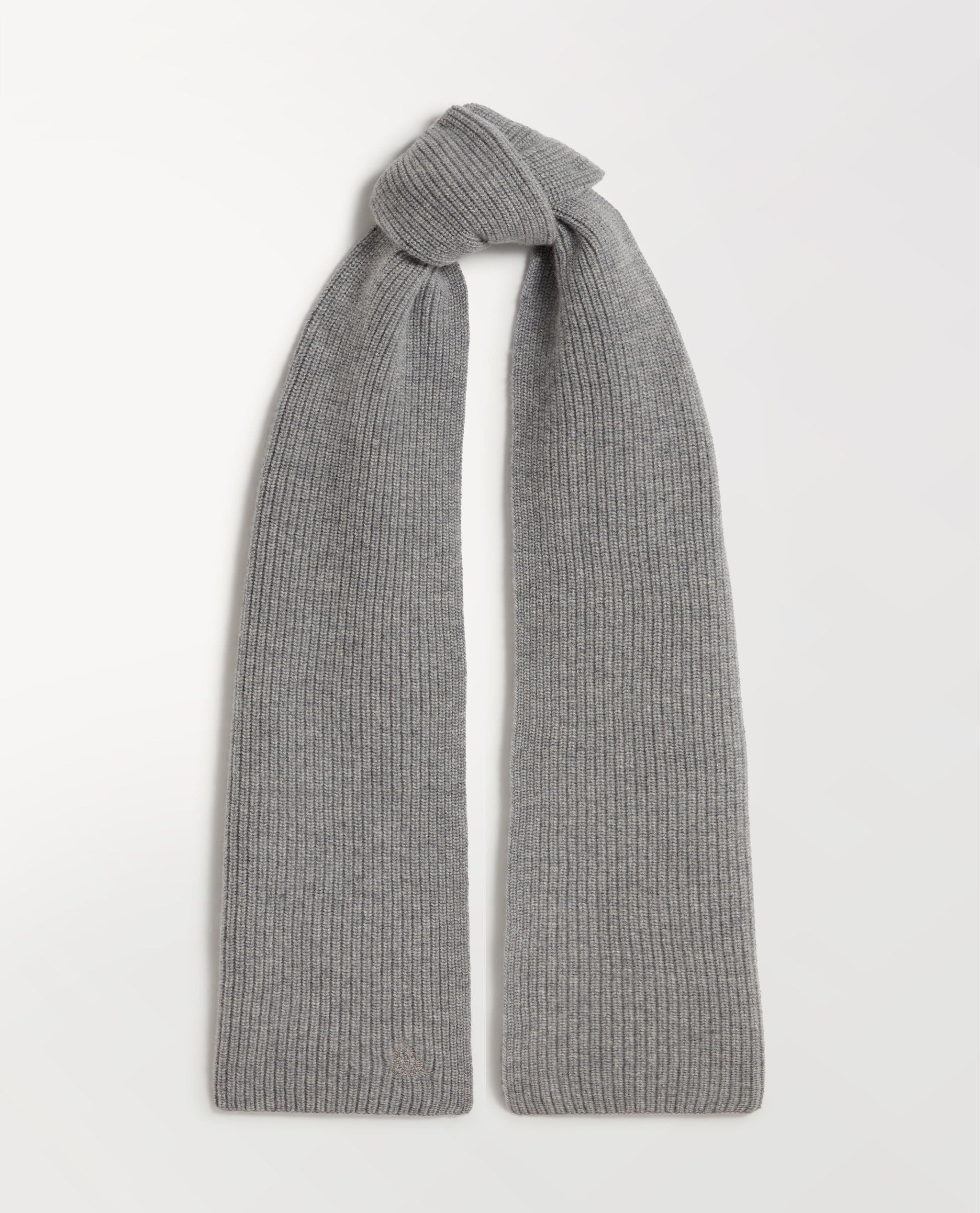 Women&#039;s Cashmere Merino Ribbed Scarf - Medium Grey