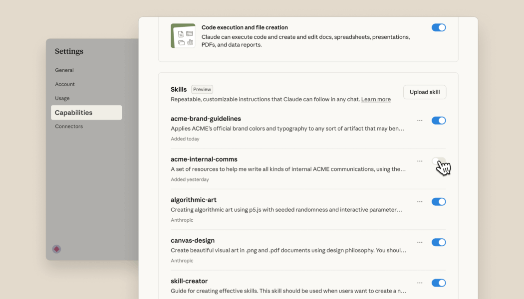 Anthropic turns to ‘skills’ to make Claude more useful at work