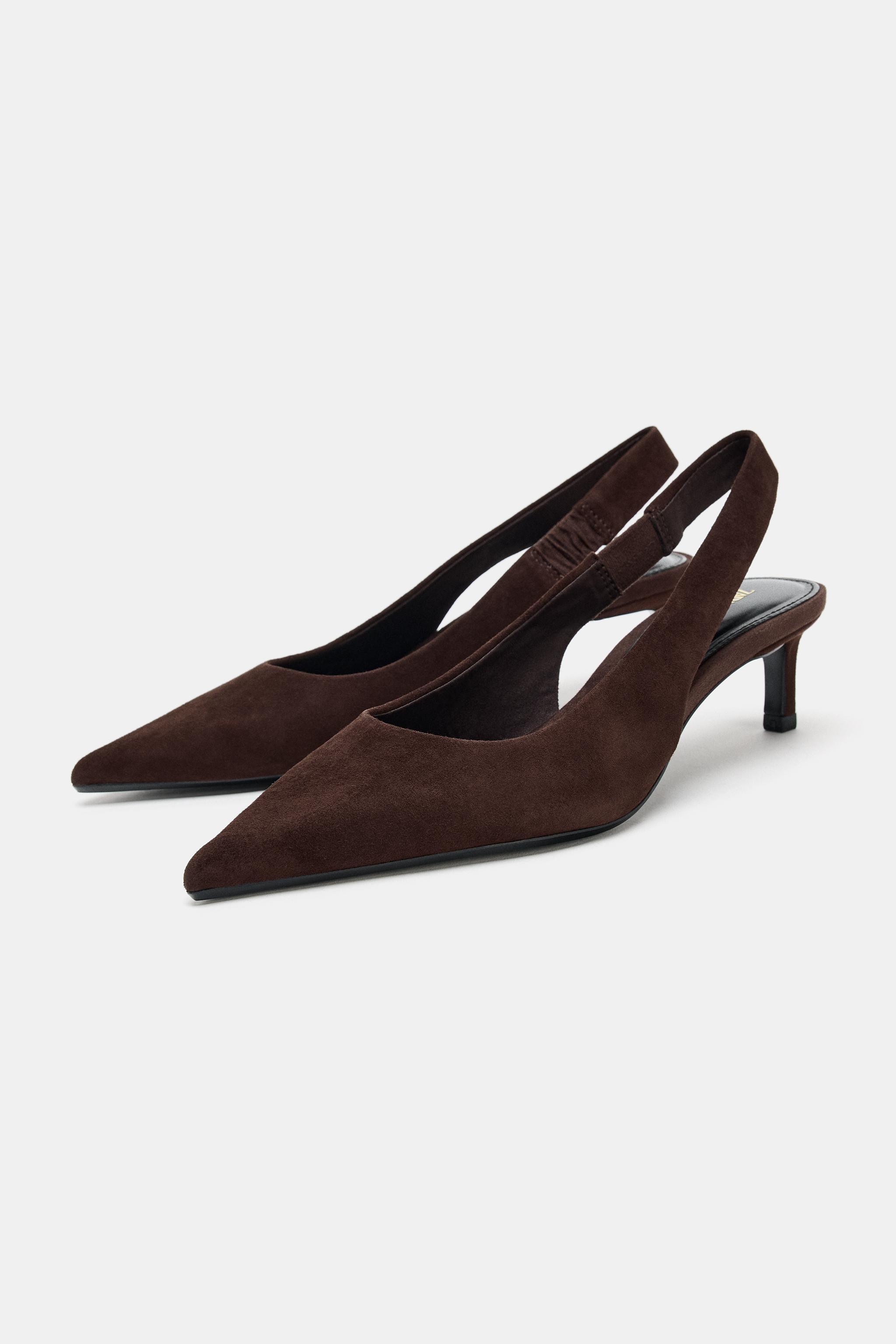 Suede Kitten Heel Slingbacks