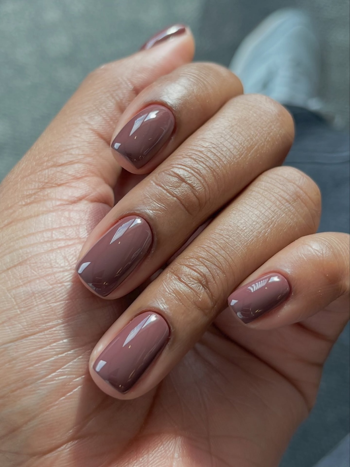 Mauve-brown nails