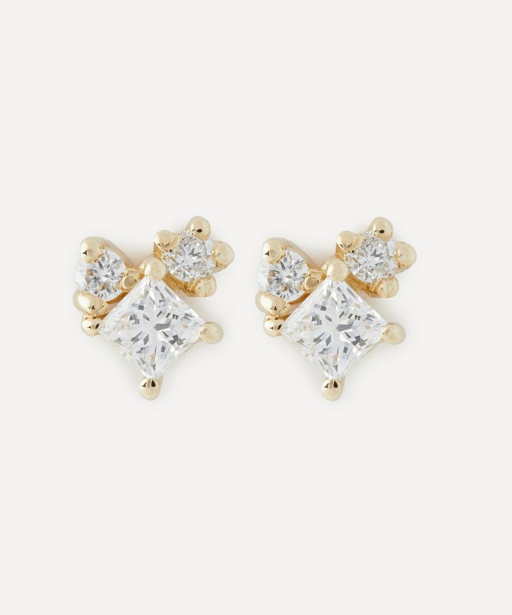 9ct Gold Dafne Diamond Stud Earrings