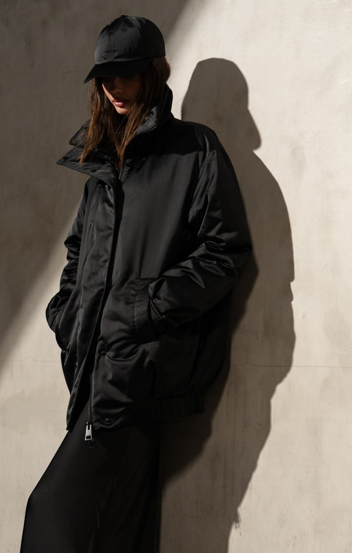 Sateen Bomber - Noir