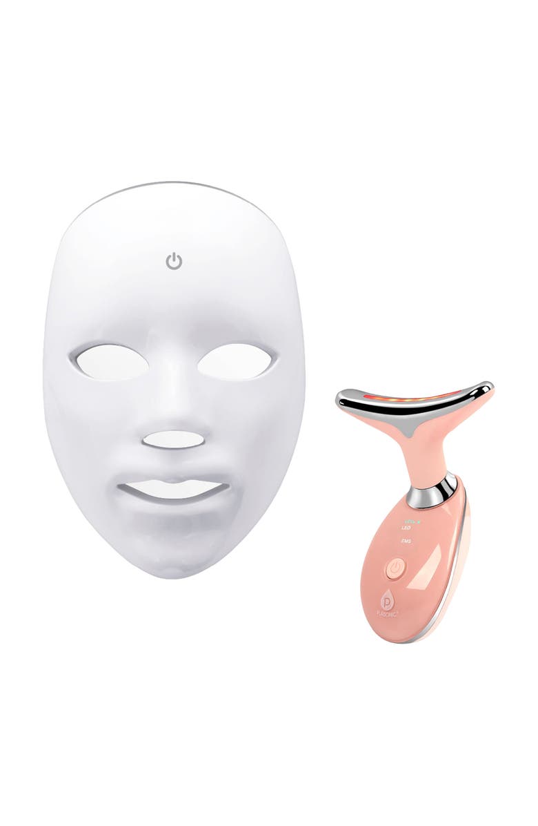 Led Glow Set - 7-In-1 Led Light Therapy Face Mask + 7-In-1 Led Face &amp;amp; Neck Sculpting Wand