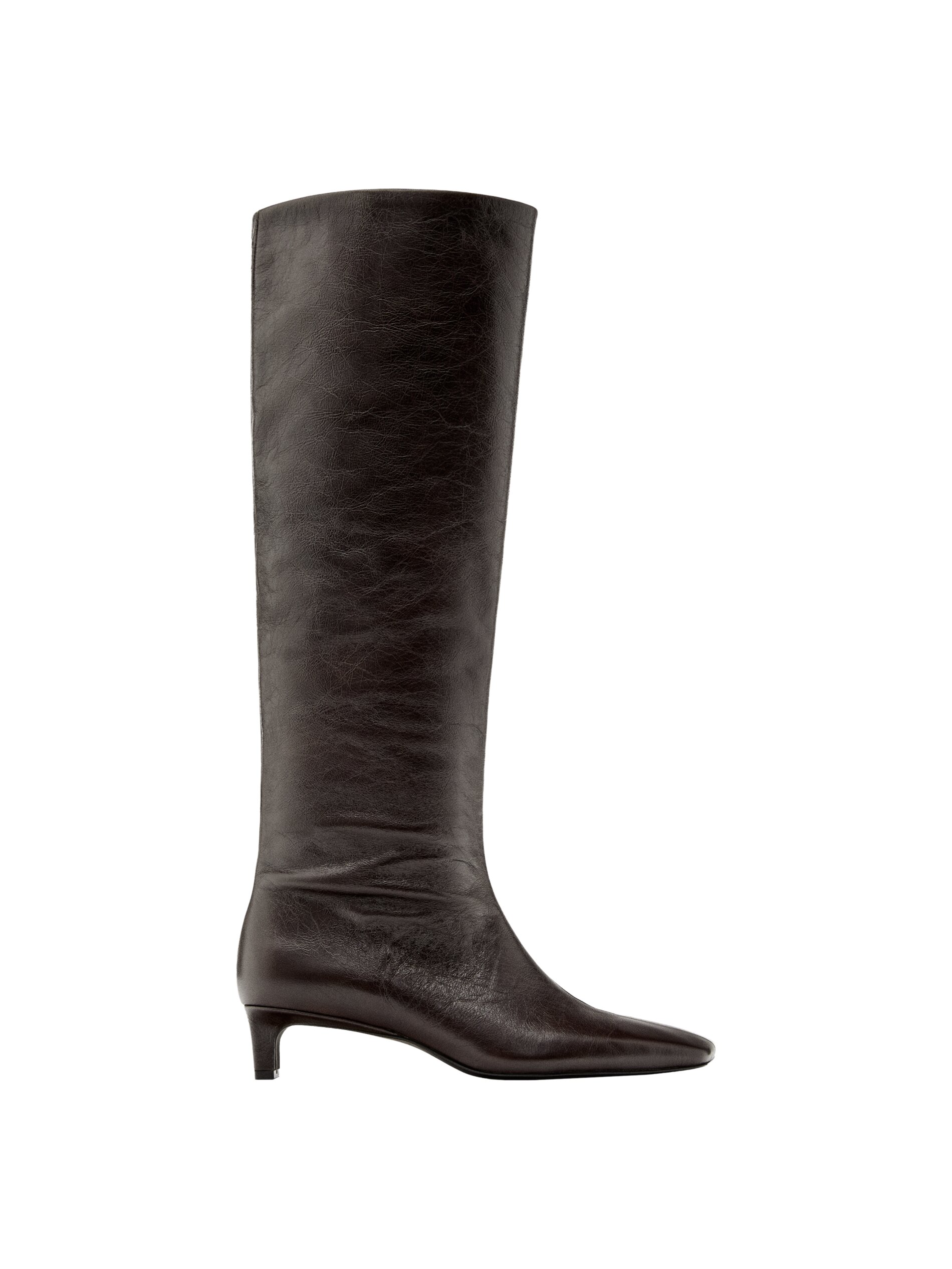 Leather Boots With Square Vamp