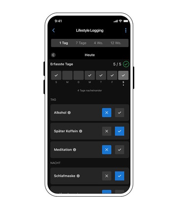 Nutzer müssen bestimmte Aktivitäten oder den Konsum erst tracken...